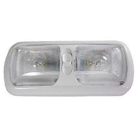 AUTO USA Euro Double Light with Optical Lens & White Base AU353639